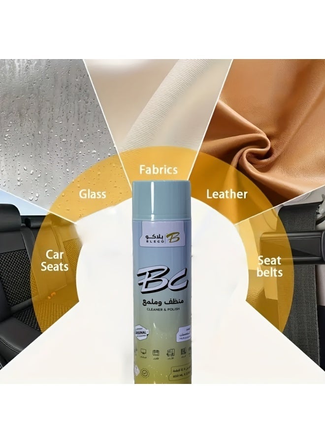 Bleco 650ml/22oz, Bleco Multi-functional Foam Cleaner Suitable for Car Interiors, Tires, Seats and Hard Surfaces, Large Capacity Durable Maintenance Cleaner, Safe & Non-destructive, no Need for Water Washing - Image 2